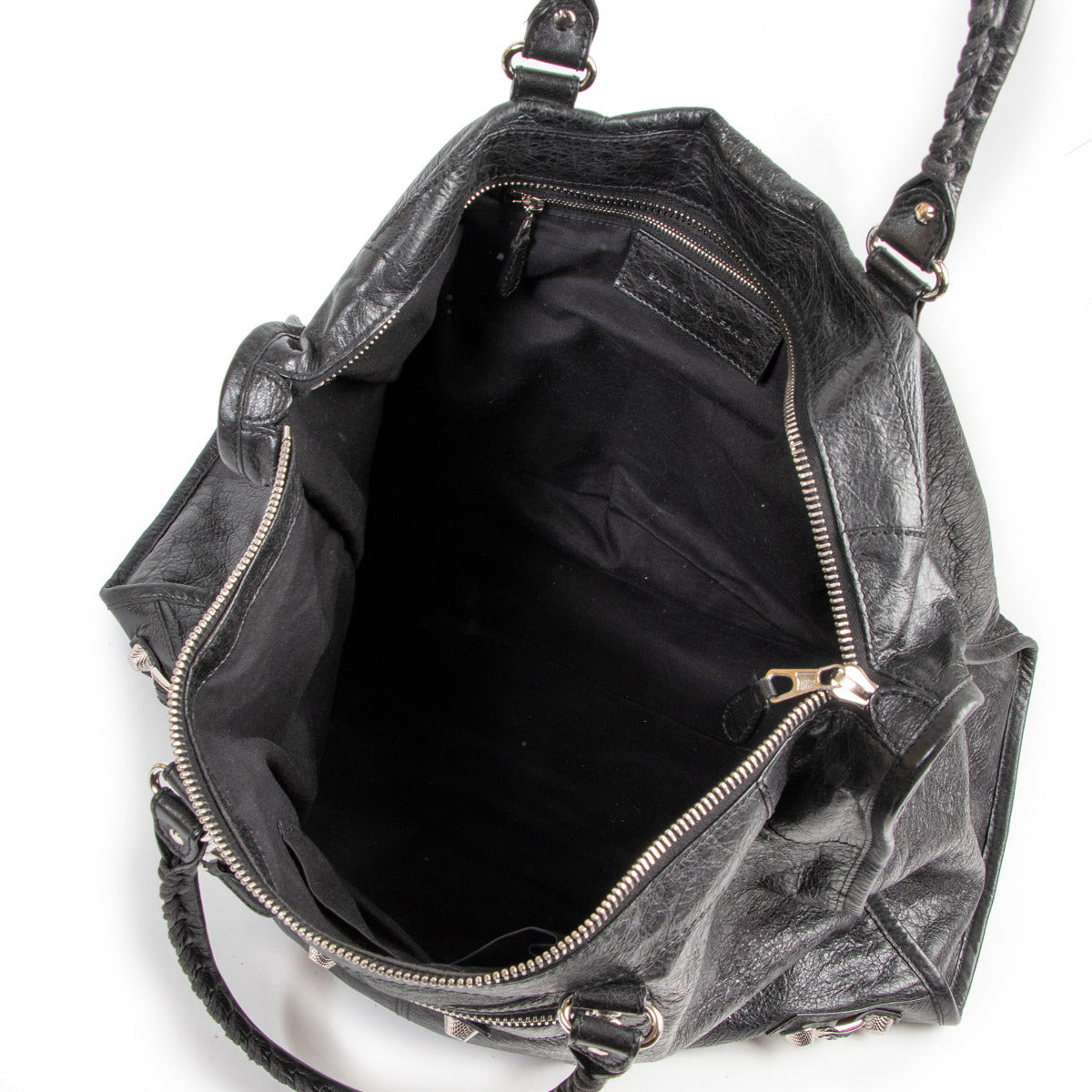 Balenciaga Black Leather Giant City Weekender