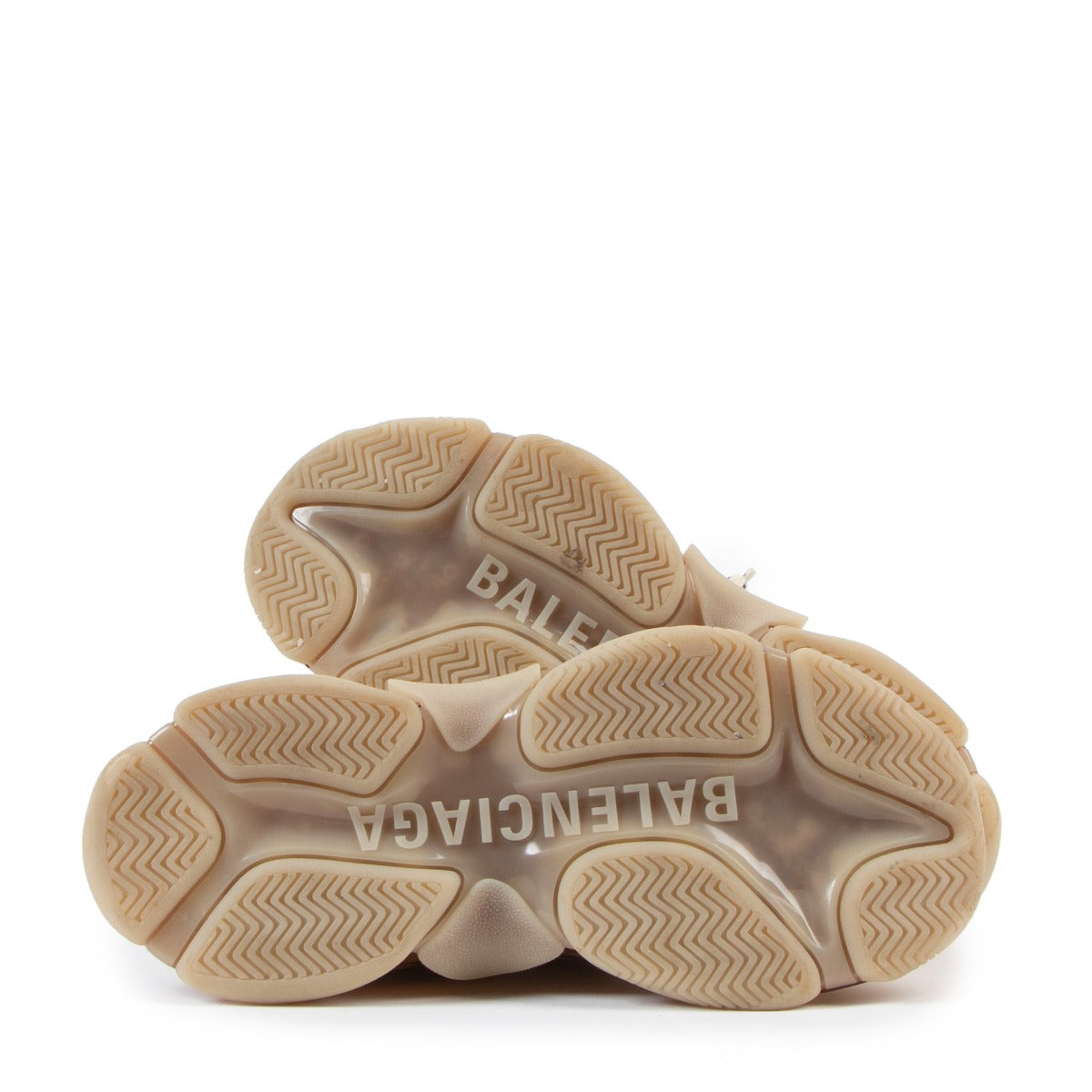 Balenciaga Cream Clear Sole Triple-S Sneakers