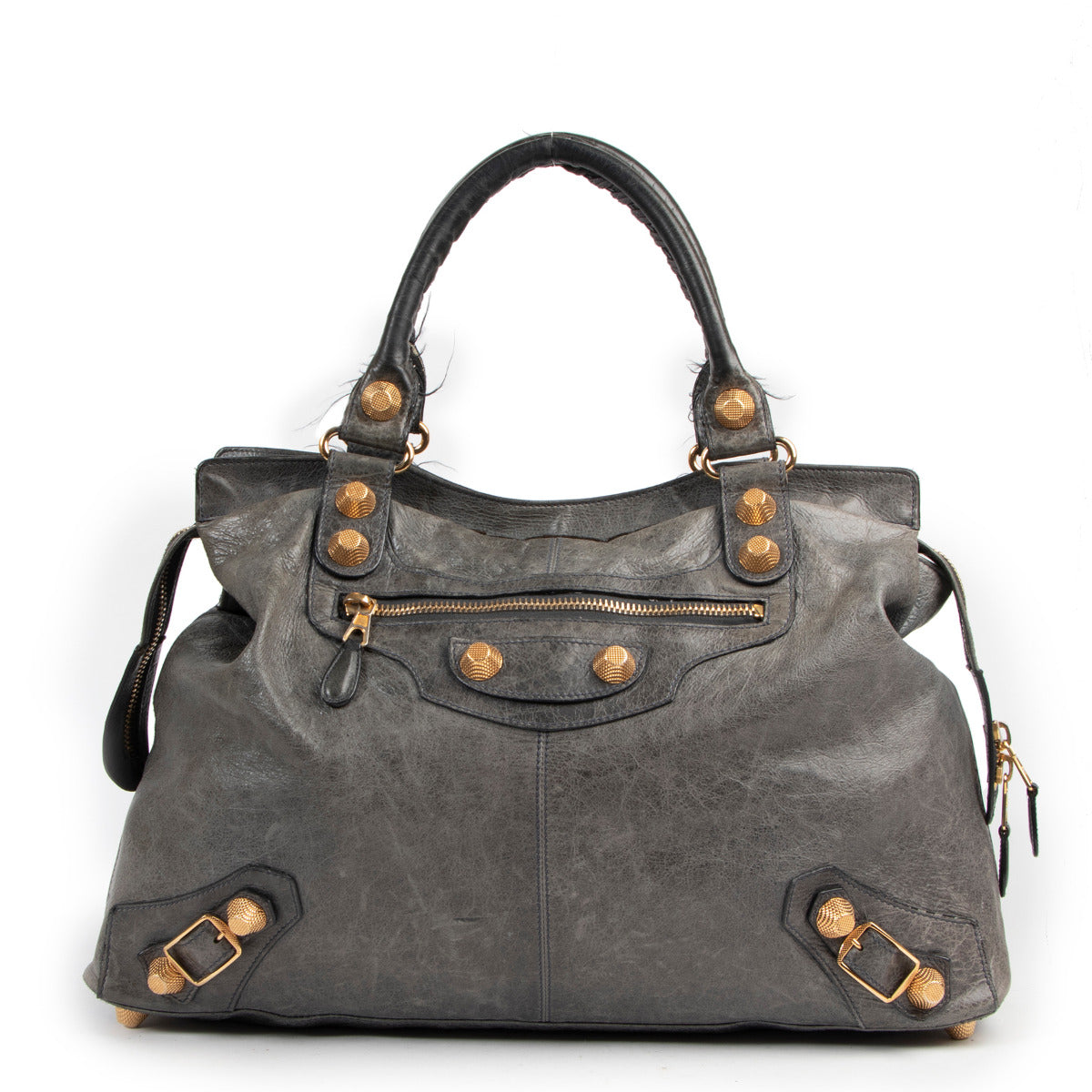 Balenciaga Grey Leather Giant Vélo Bag