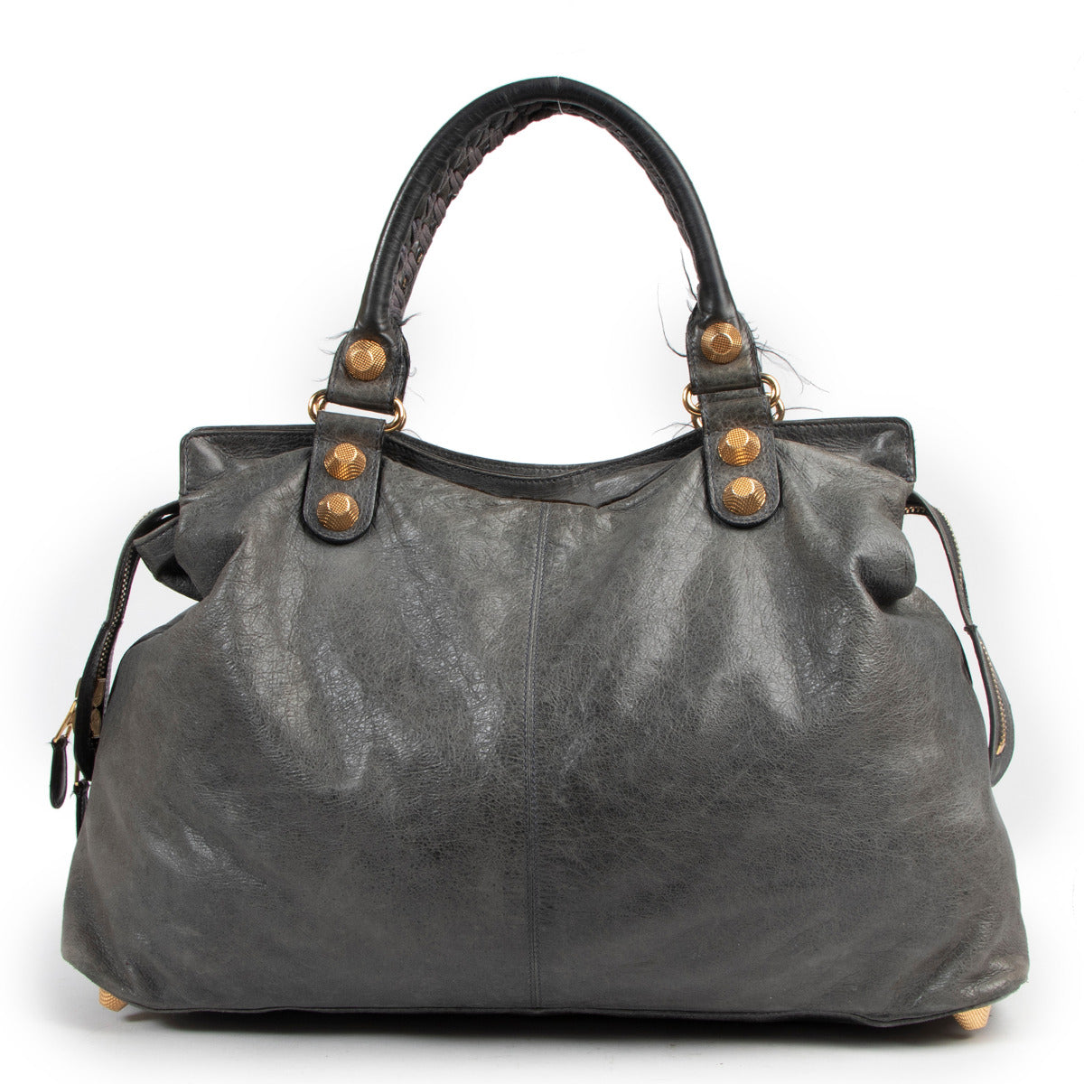 Balenciaga Grey Leather Giant Vélo Bag