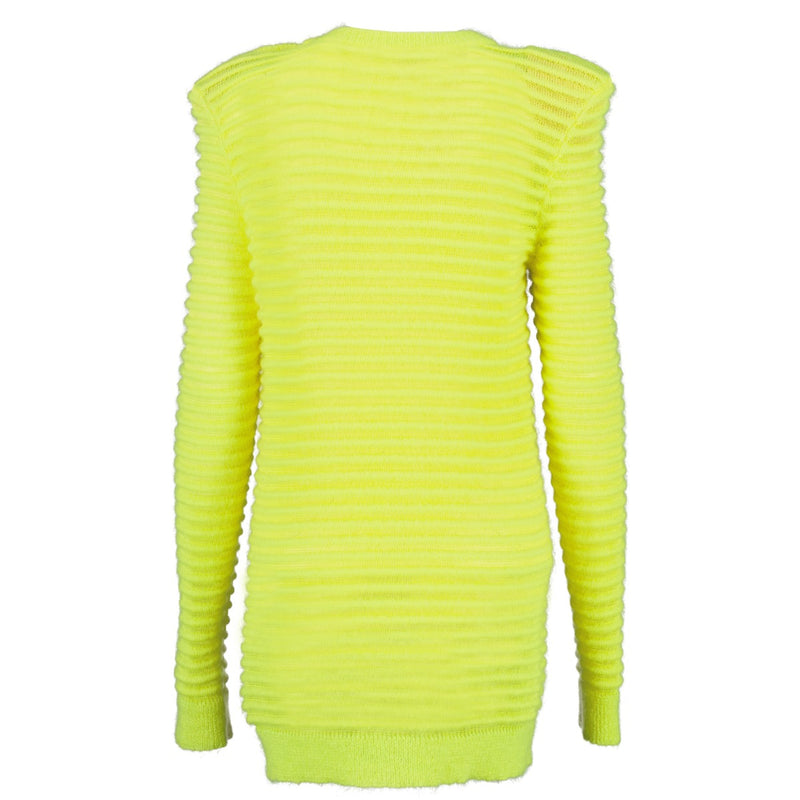 shop authentic second hand luxury designer Balmain Neon Yellow Knit Sweater With Buttons at Labellov