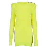 shop authentic second hand luxury designer Balmain Neon Yellow Knit Sweater With Buttons at Labellov