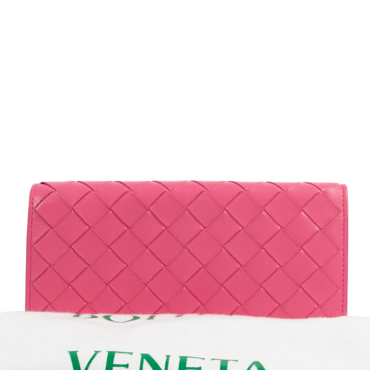 Bottega Veneta Bonbon Pink Intrecciato Flap Wallet