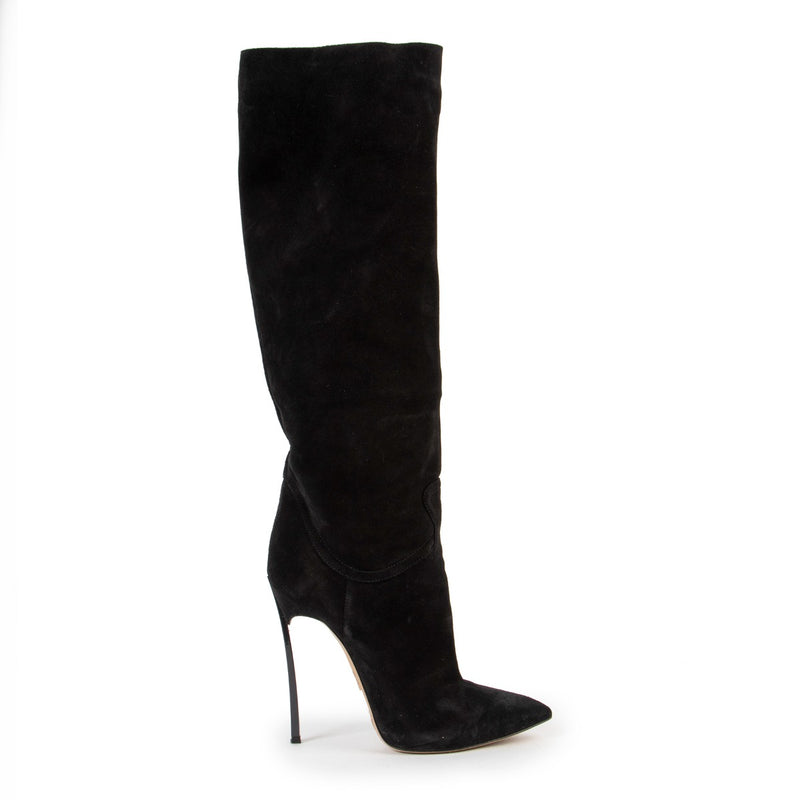 Casadei black suede boots