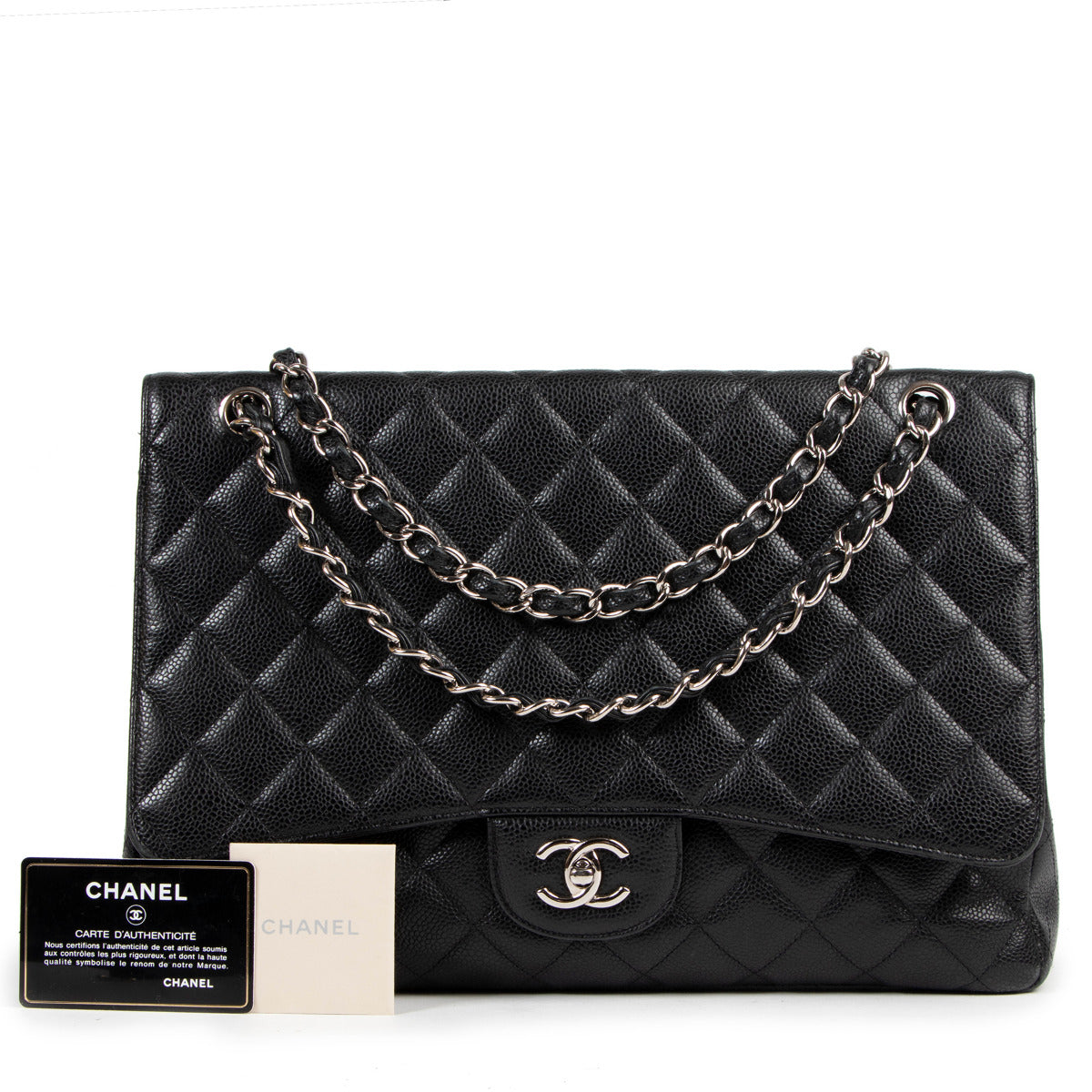 Chanel Black Classic Flap Bag Maxi