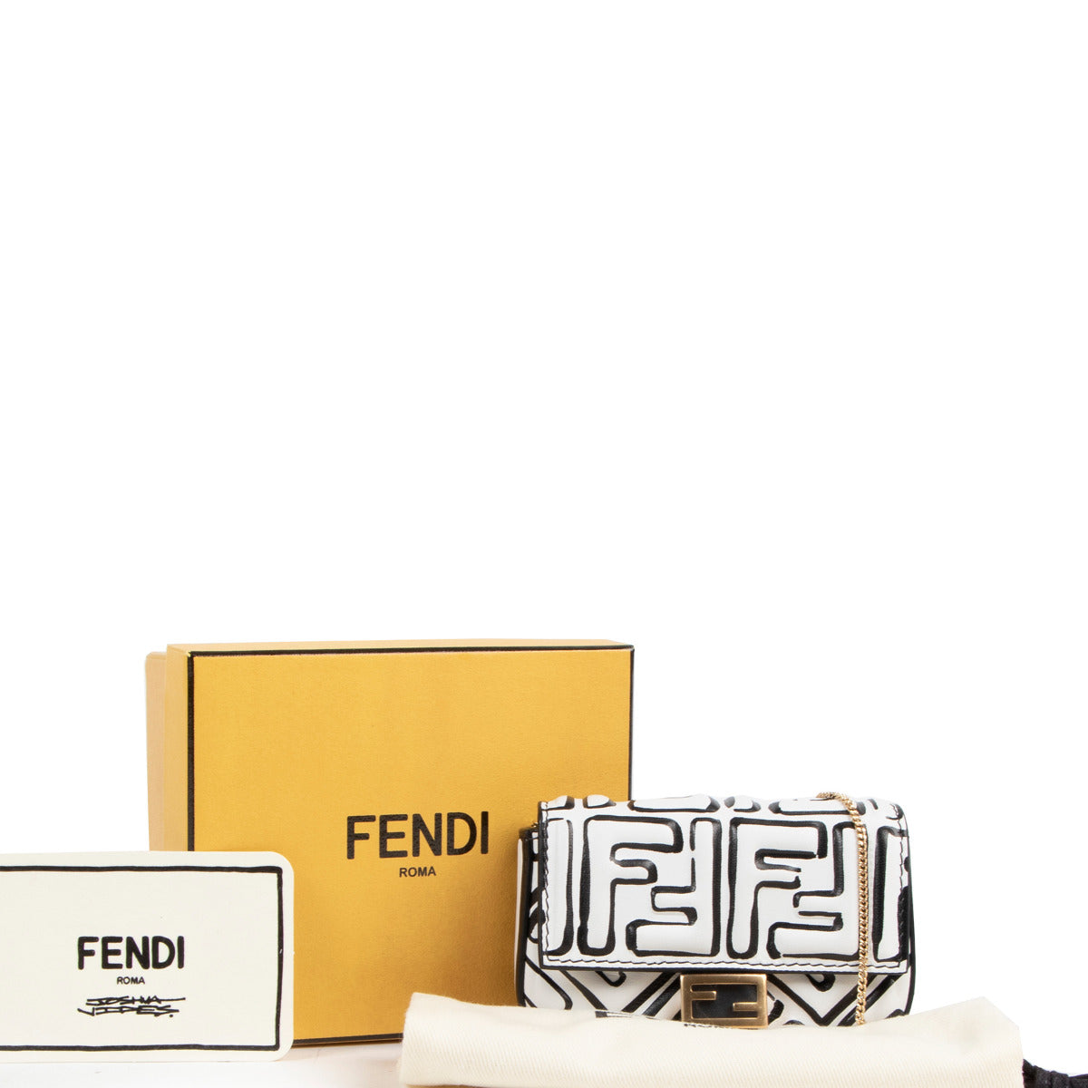 Fendi Black and White Nano Baguette