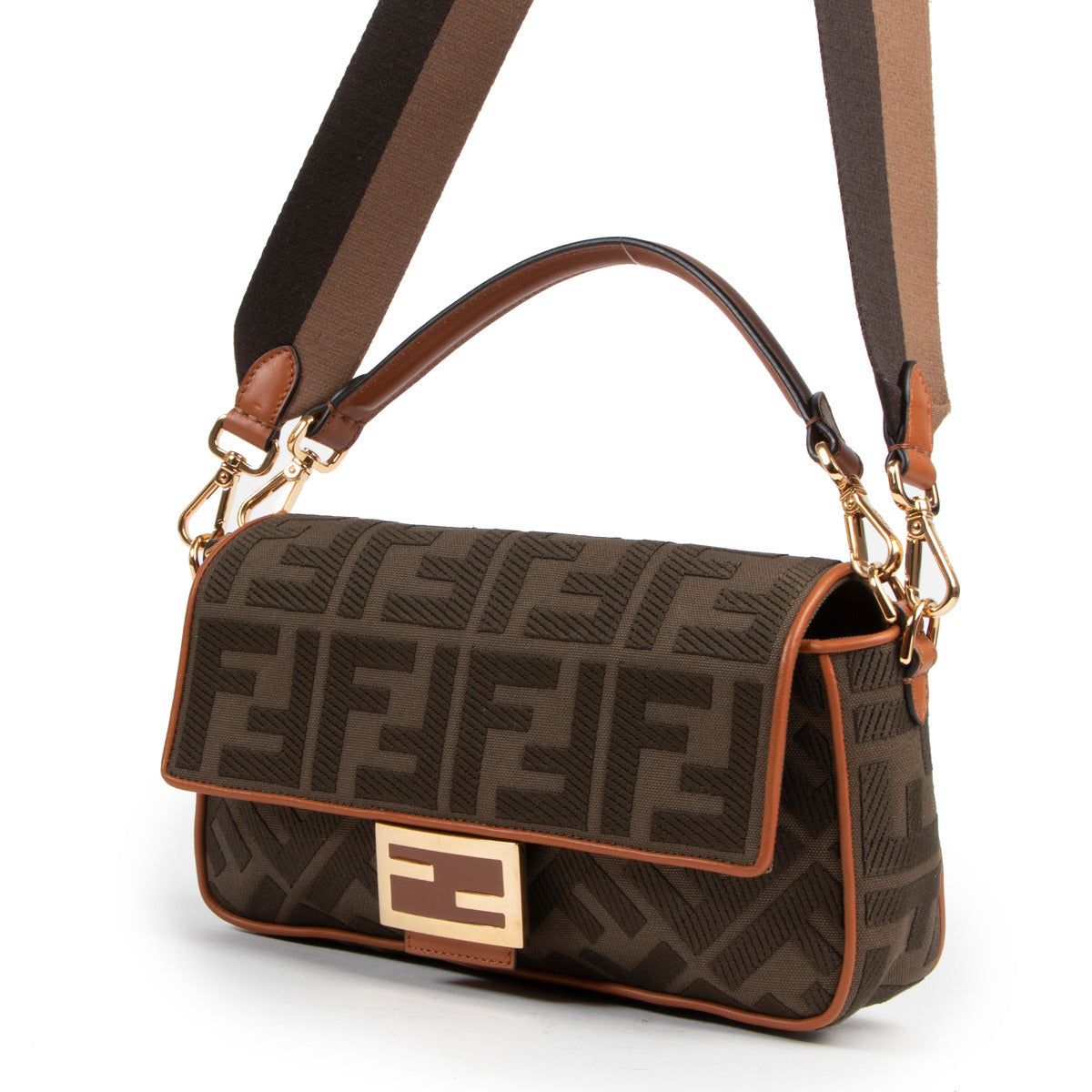 Fendi Green Baguette Canvas