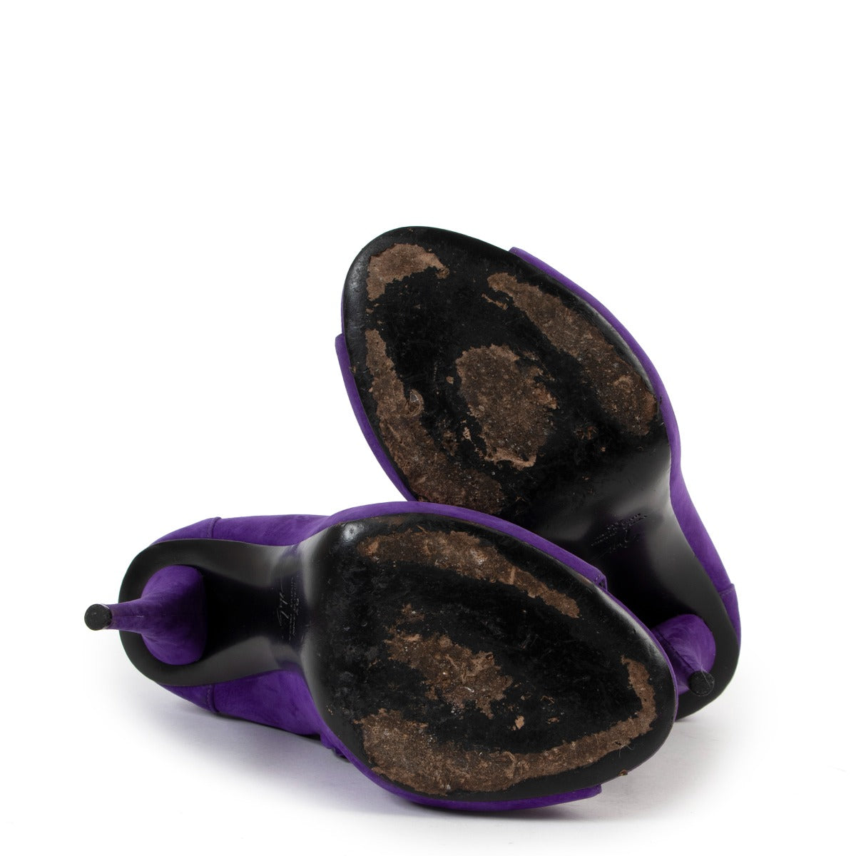 Shop online authentic second hand luxury designer Giuseppe Zanotti Purple Pyramid Stud Peep-toe Ankle Boots - Size 40 at Labellov