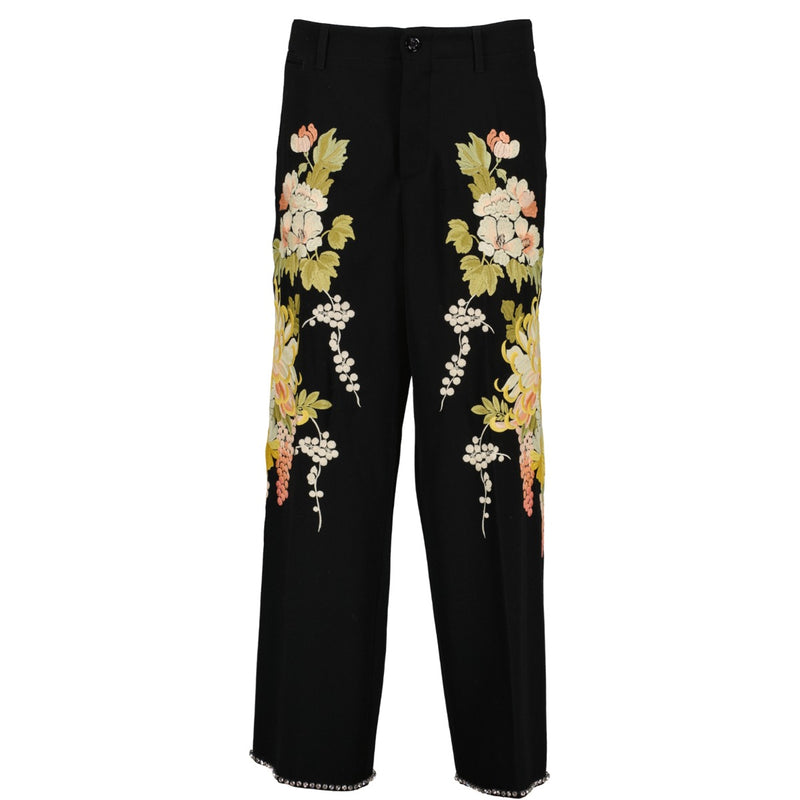 Gucci embroidered flower trousers
