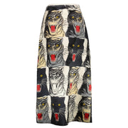 shop authentic second hand luxury designer Gucci Tiger Face Print Silk A-Line Skirt at Labellov