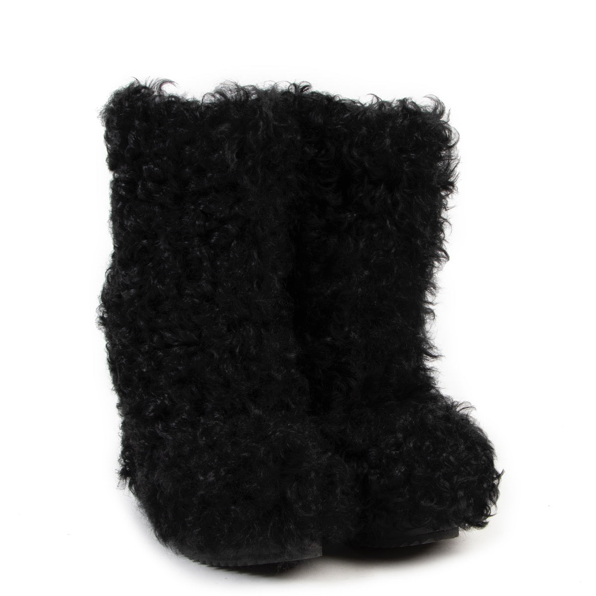 Online kopen op een veilige manier van zwarte Moncler pels botten in maat 38 bij Labellov.com.