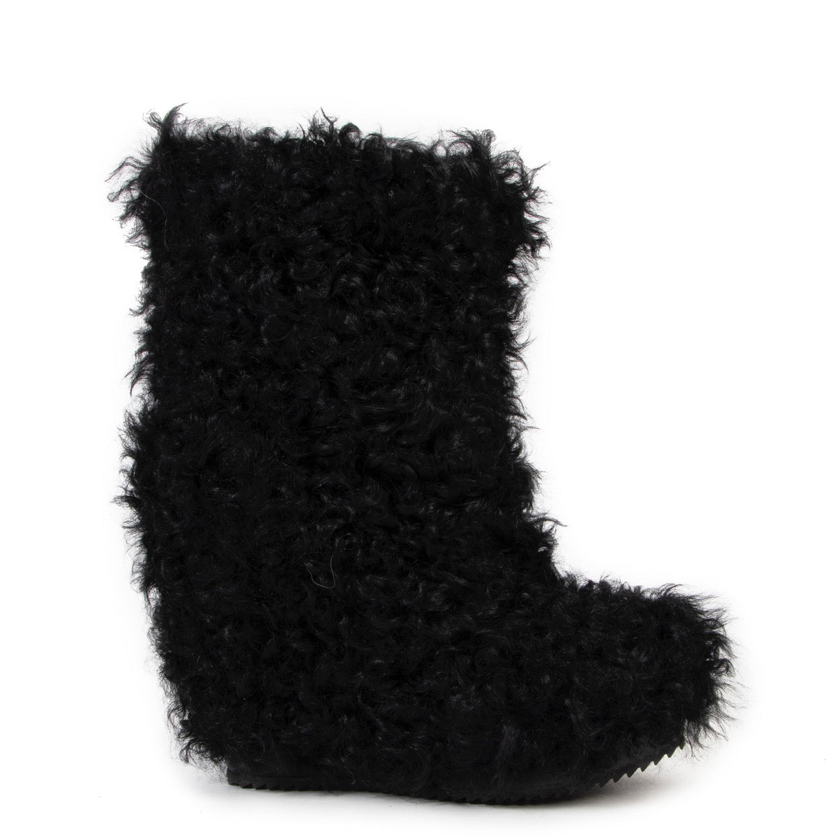 Shop safe online authentic Moncler Black Fur Fernande Boots in Size 38 at Labellov.com