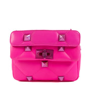 Shop safe online at Labellov in Antwerp this 100% authentic second hand Valentino Garavani Pink Small Roman Stud Bag