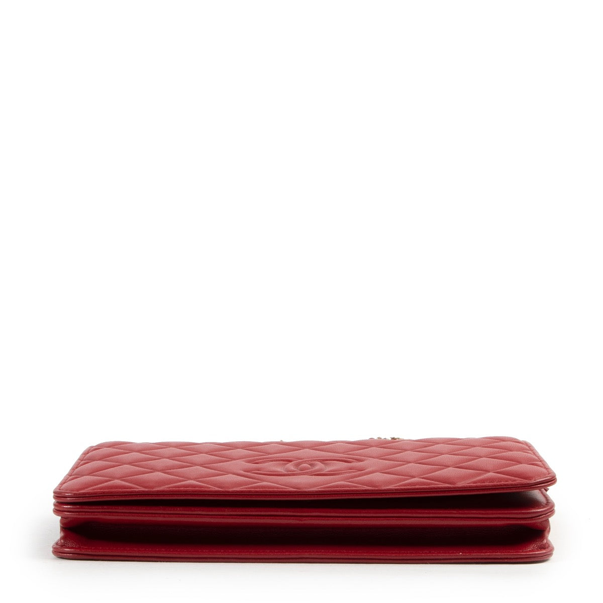 Chanel Bordeaux Red Wallet On A Chain