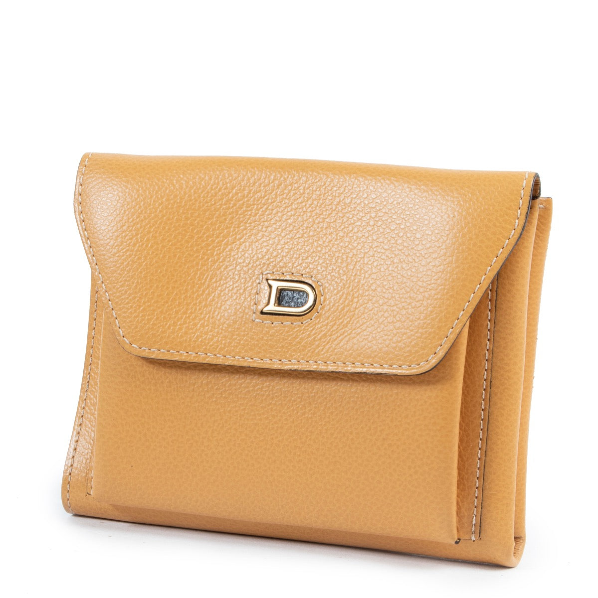 achter en ligne seconde main Delvaux yellow mustard wallet