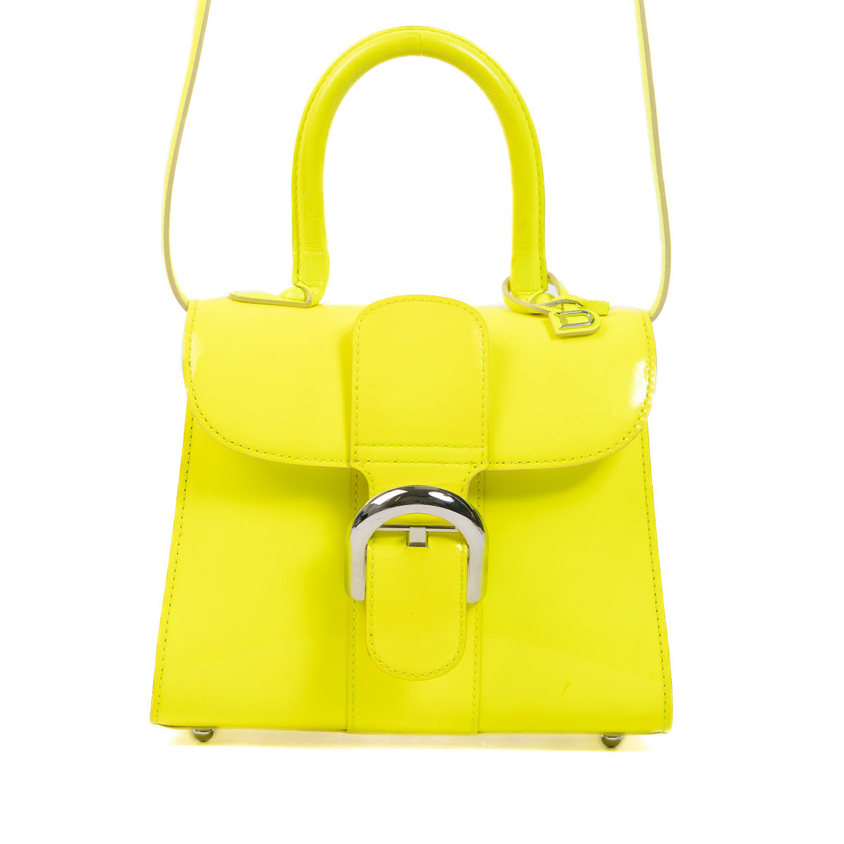 Delvaux Neon Yellow Mini Brillant + Strap for the best price at Labellov secondhand luxury in Antwerp. We buy and sell your authentic