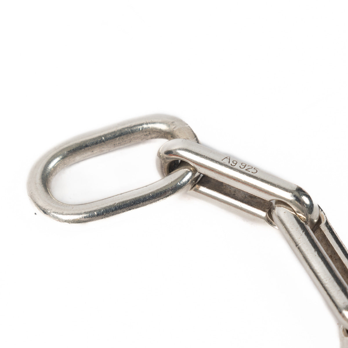 Hermès Sterling Silver Elongated Oval Link Bracelet