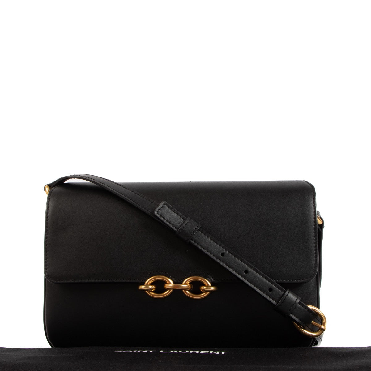 authentic second hand Saint Laurent Black Le Maillon Leather Satchel on Labellov.com