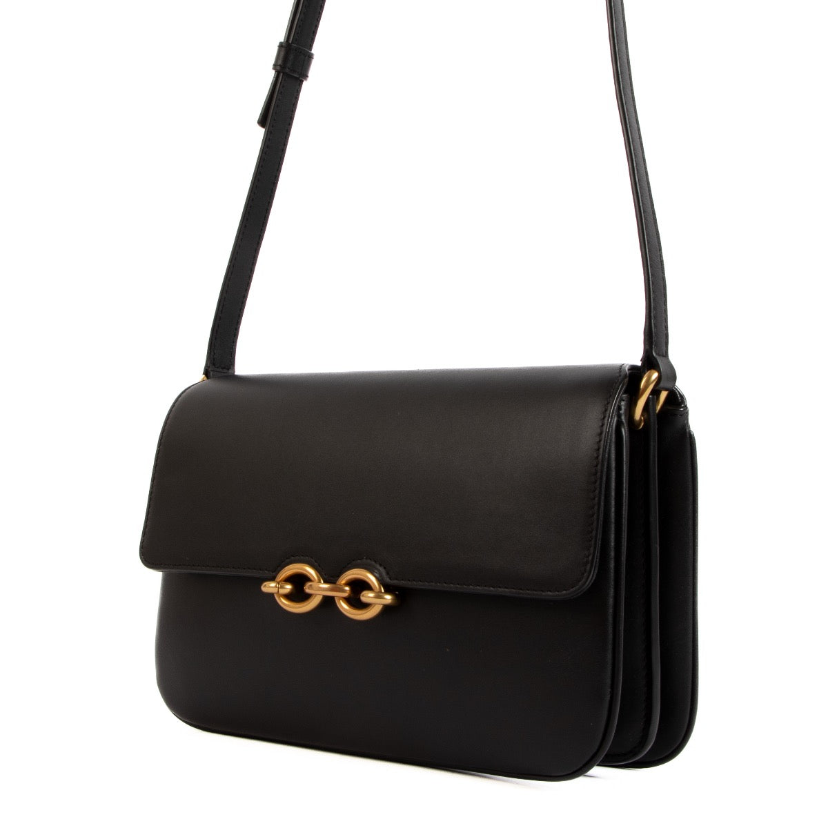 authentic second hand Saint Laurent Black Le Maillon Leather Satchel on Labellov.com
