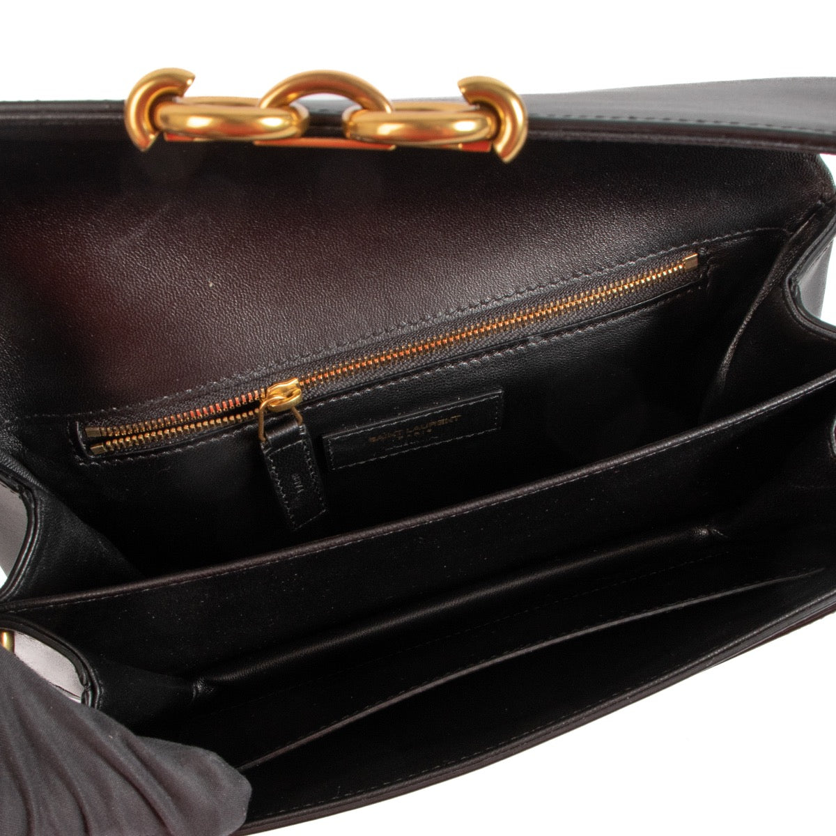 authentic second hand Saint Laurent Black Le Maillon Leather Satchel on Labellov.com