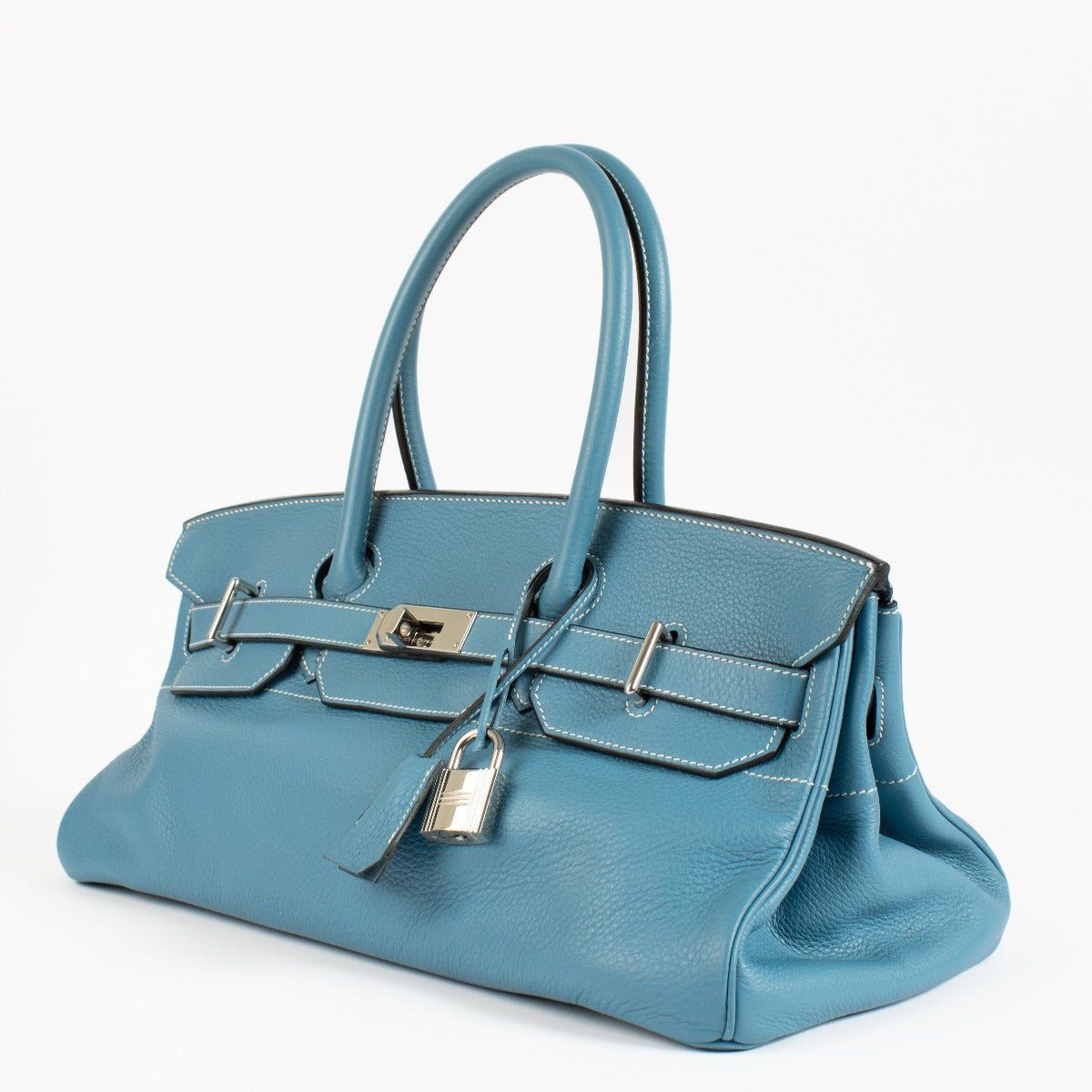 Hermès JPG Shoulder Birkin 42 Bleu Jean Clemence PHW