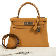 Hermès Caramel Evercolor Kelly 28 PHW