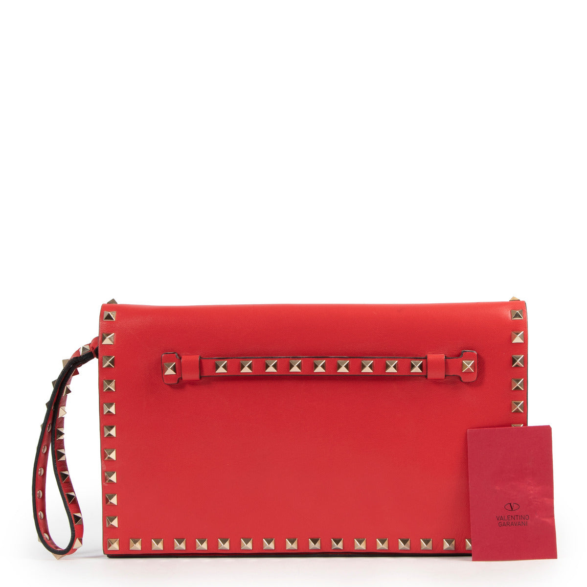 Valentino Red Rockstud Clutch
