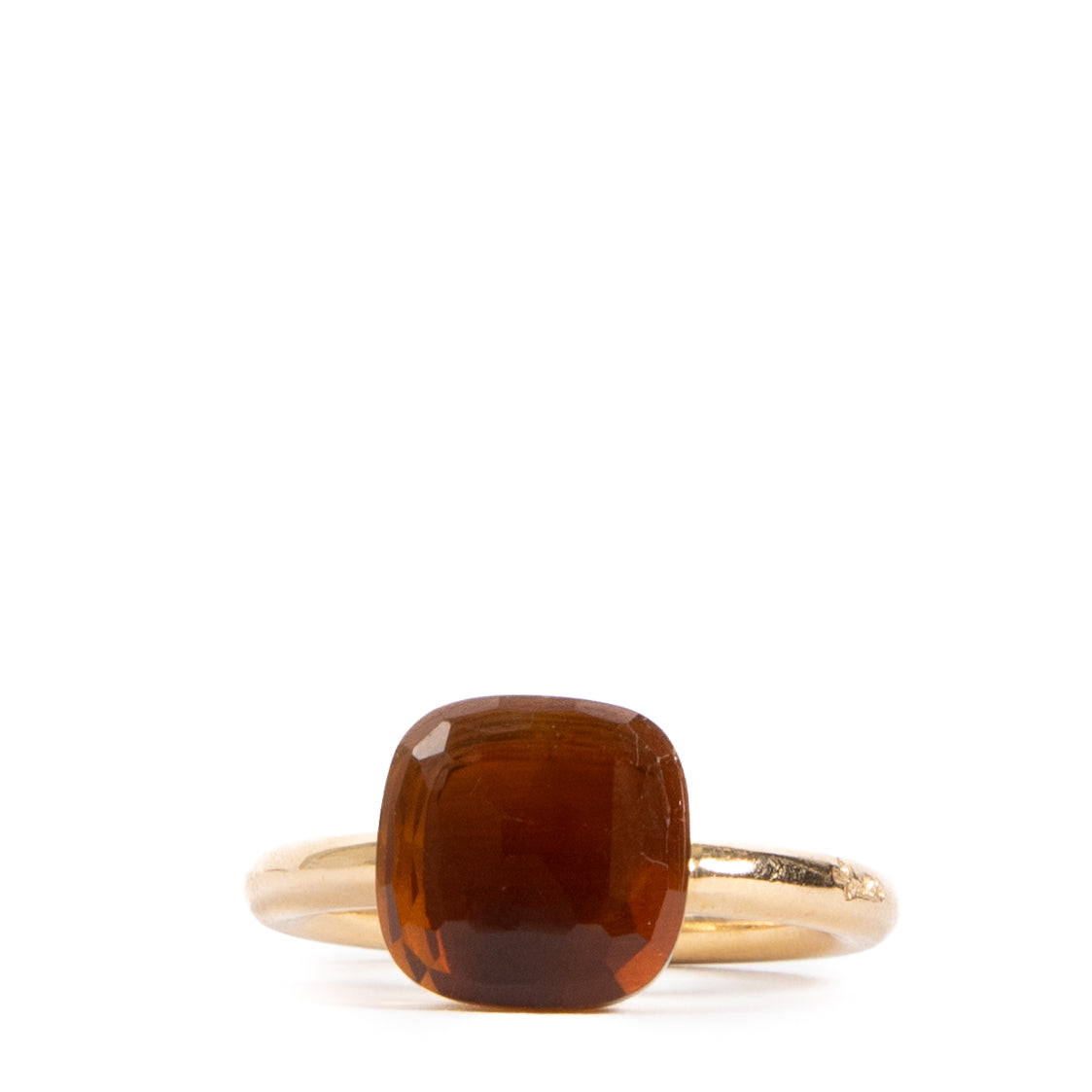 Pomellato Yellow Gold Madera Quartz Nudo Classic Ring