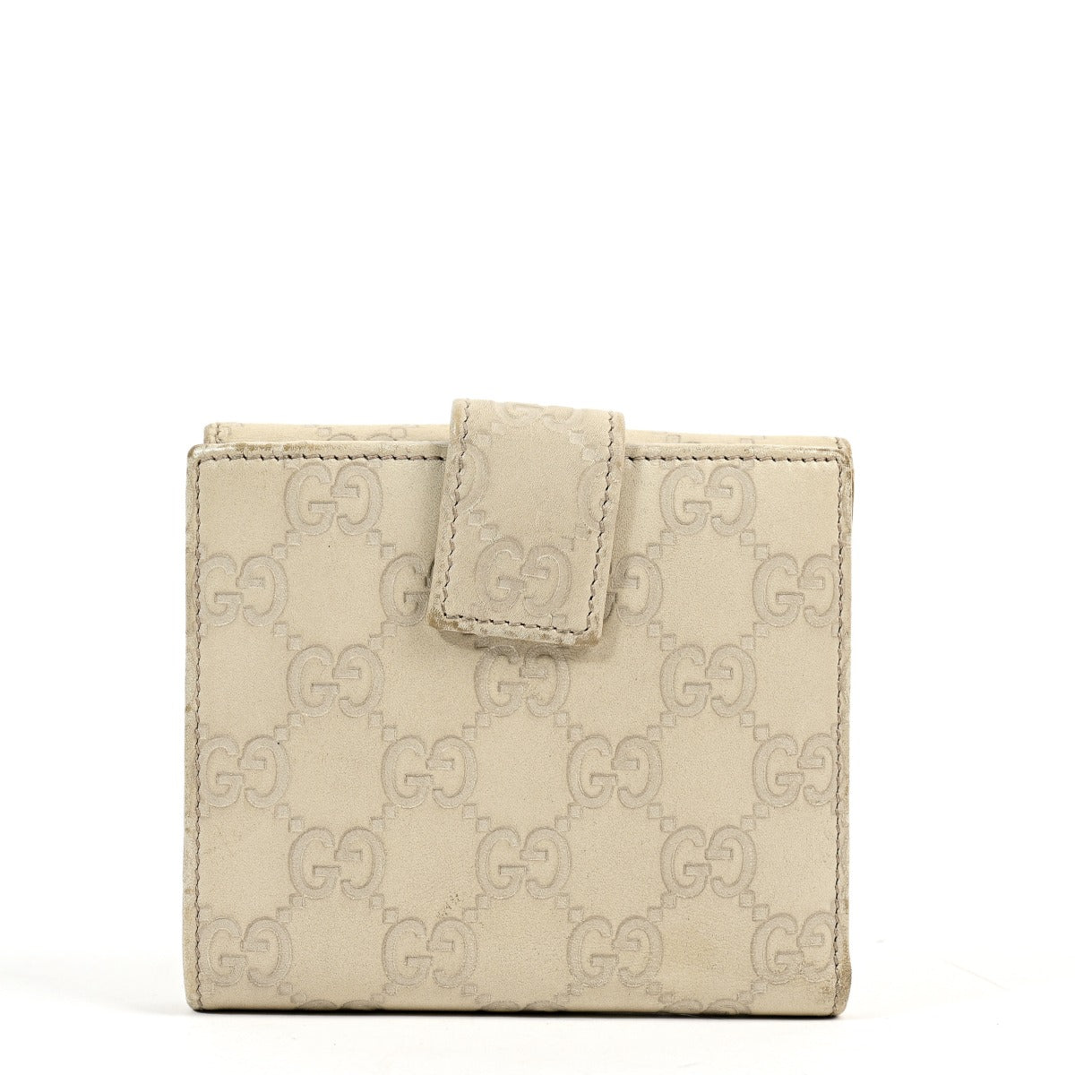 Gucci Cream Guccissima Leather Compact Wallet