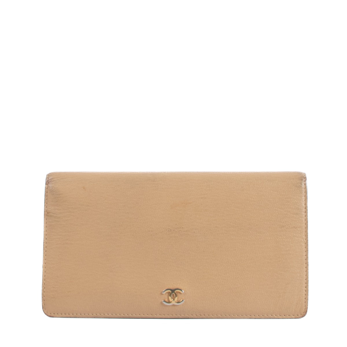 Chanel Beige Goatskin Classic Long Wallet
