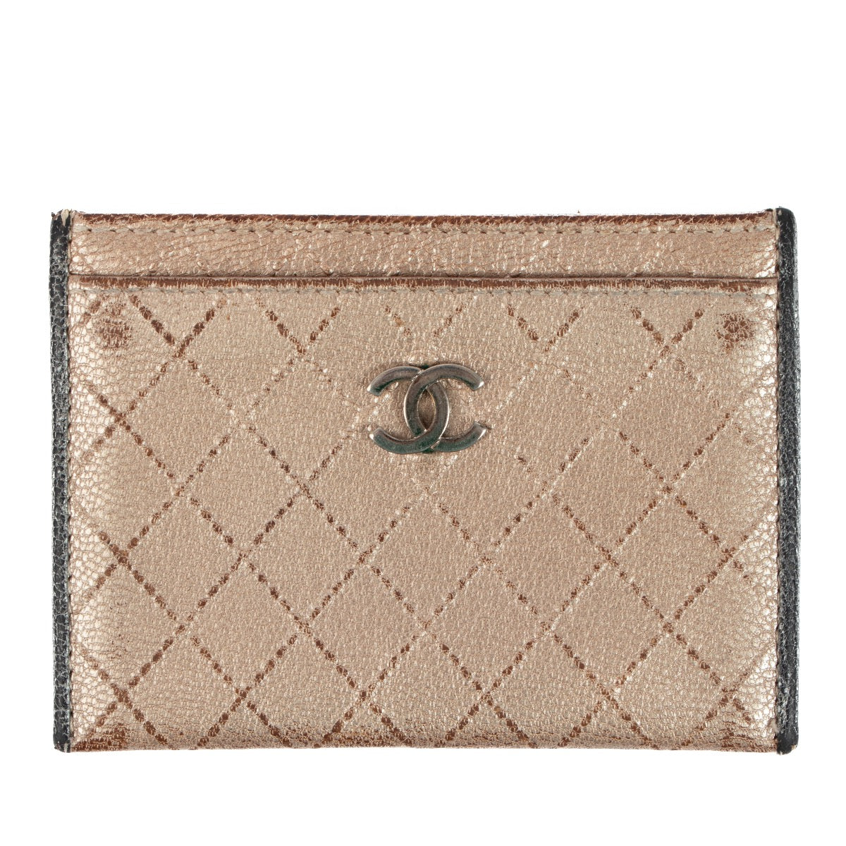 Shop safe online at Labellov in Antwerp, Brussels and Knokke this 100% authentic second hand Chanel Bronze Leather Card Holder
