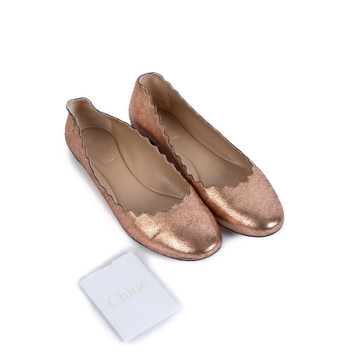 Chloé Rose Gold Lauren Scallop Ballet Flats