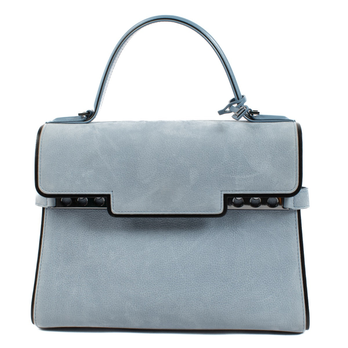 Buy authentic second hand Delvaux Misty Blue Santiag Nubuck Tempete MM at Labellov.com