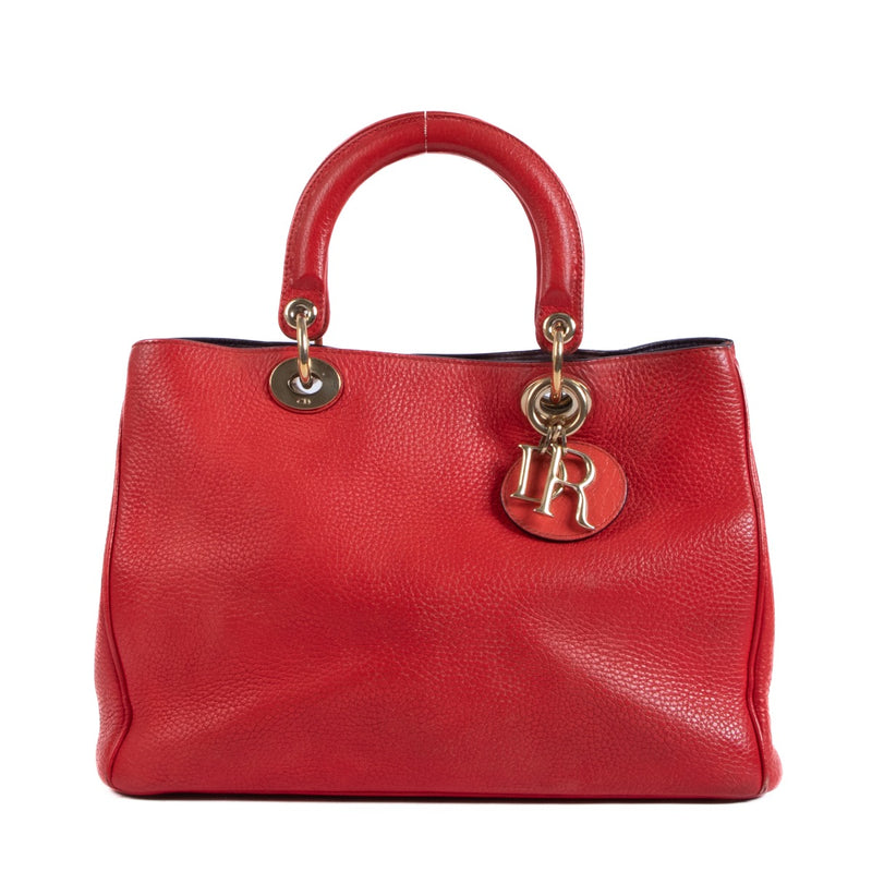Christian Dior Rode Diorissimo Medium Tote Bag