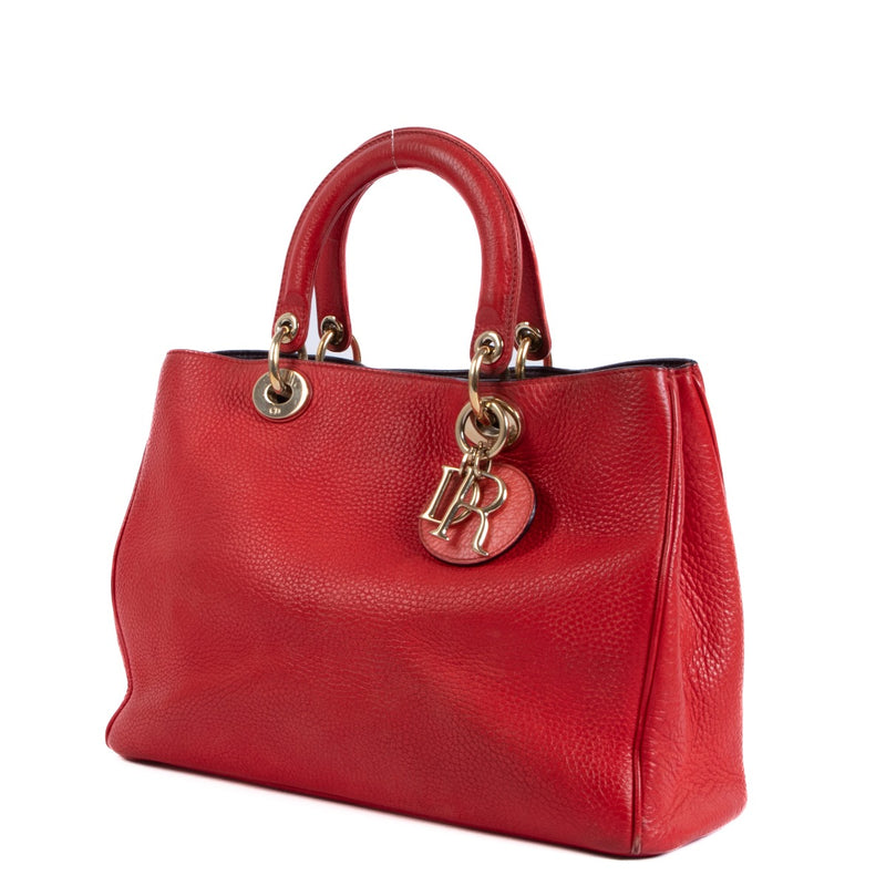 Christian Dior Rode Diorissimo Medium Tote Bag