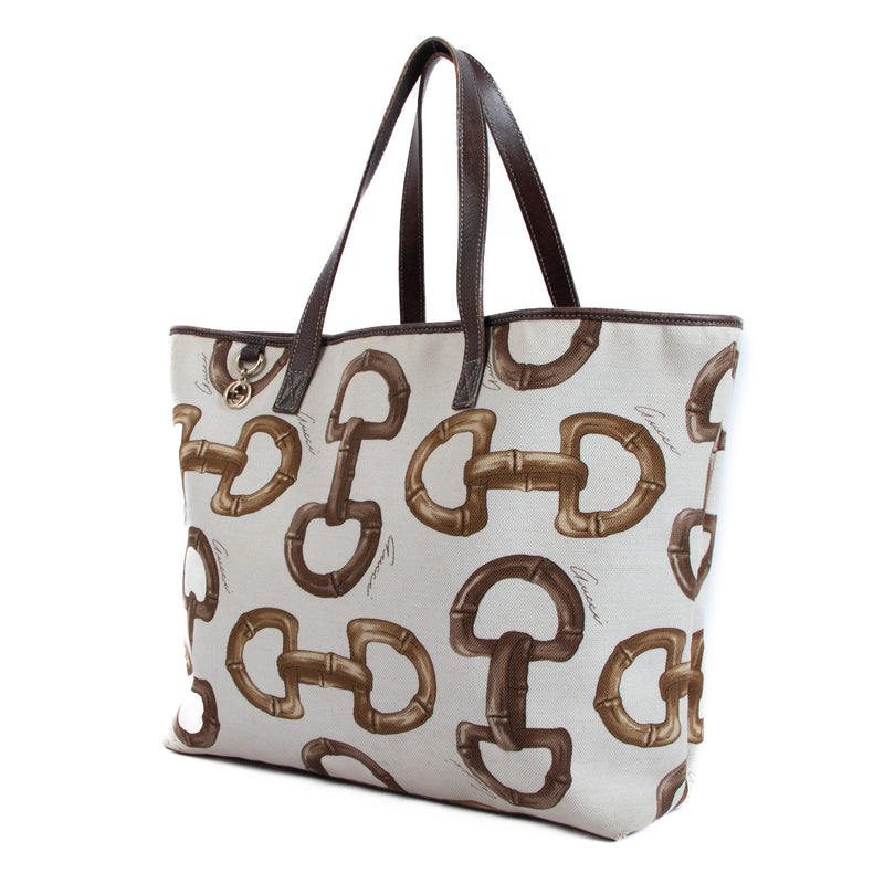 Gucci Horsebit Canvas Large Shopping Tote Bag for the best price at Labellov secondhand luxury in Antwerp