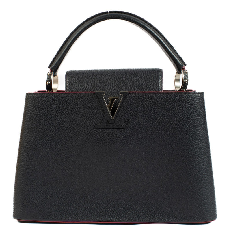 Louis Vuitton Blue Leather Capucines MM Bag
