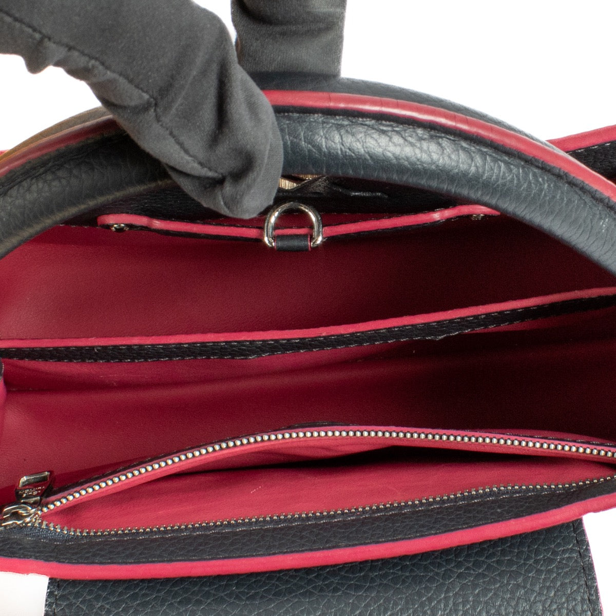 Louis Vuitton Blue Leather Capucines MM Bag