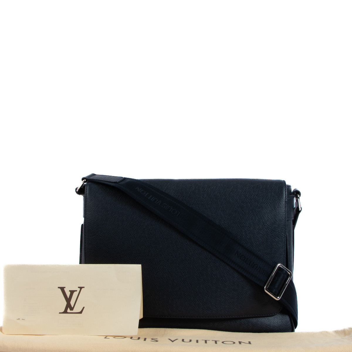Louis Vuitton Midnight Blue Boreal Taiga Leather Roman MM Messenger Bag