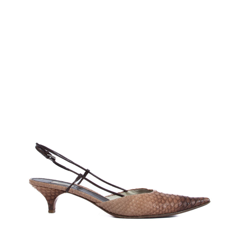 Prada Ombré Python Slingback Kitten Heels - Maat 39
