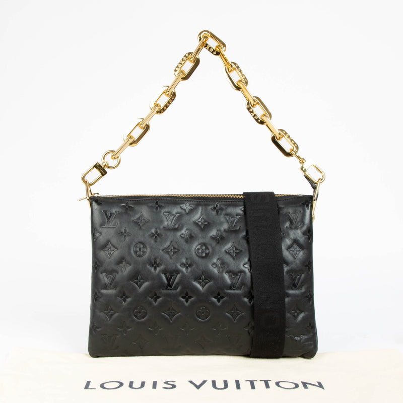 Shop this authentic Louis Vuitton Black Lambskin Coussin MM Bag pre-loved on Labellov.com