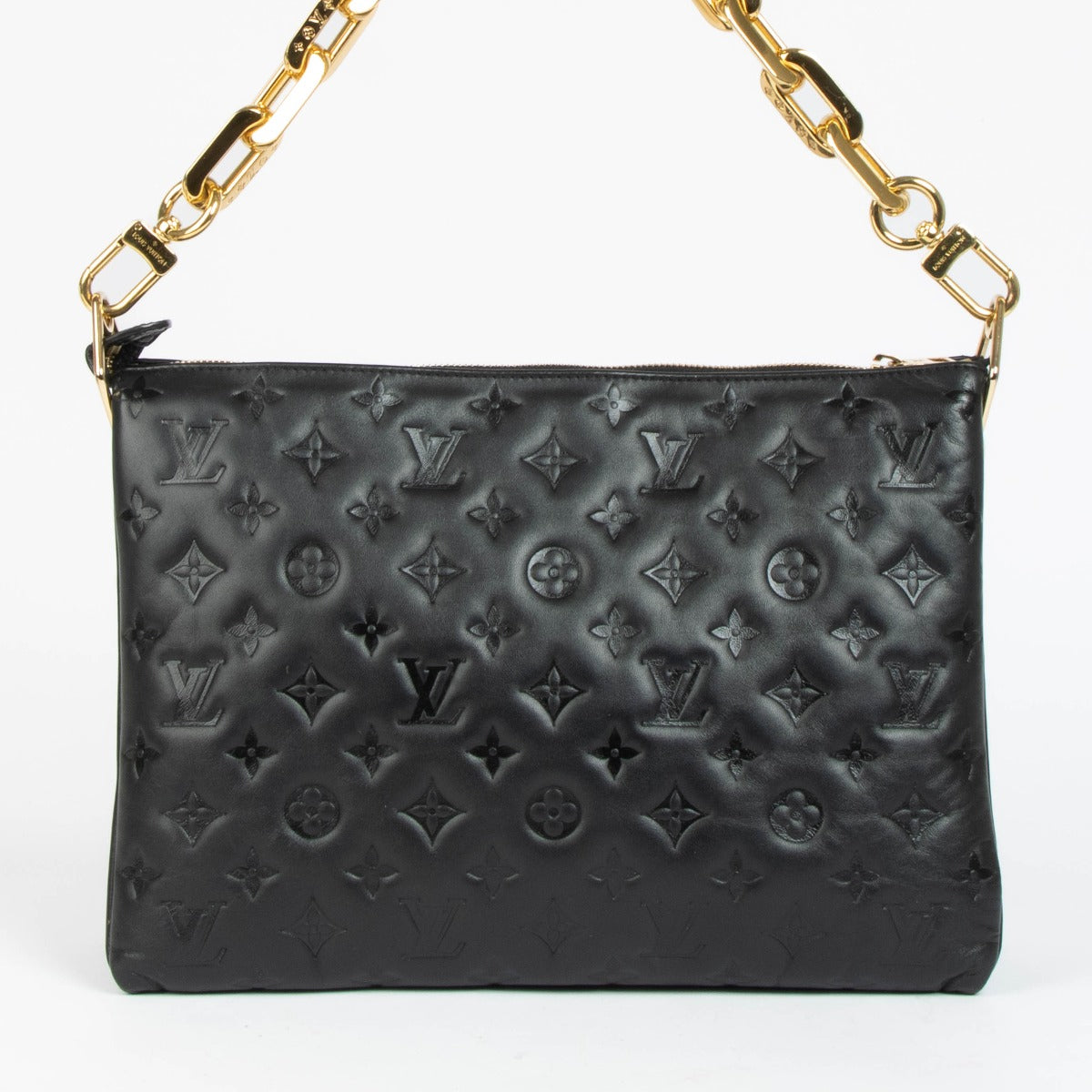 Shop this authentic Louis Vuitton Black Lambskin Coussin MM Bag pre-loved on Labellov.com