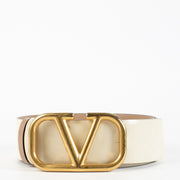 Authentic preloved Valentino Garavani Cream/ Reversible Vlogo Signature 40mm Belt - Size 85 on Labellov.com