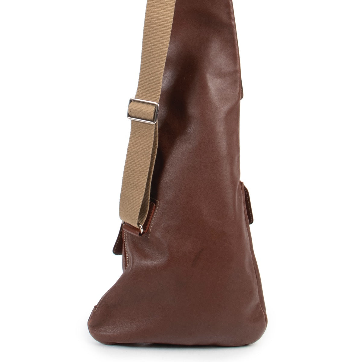 Deux de Delvaux bruine leren crossbodytas