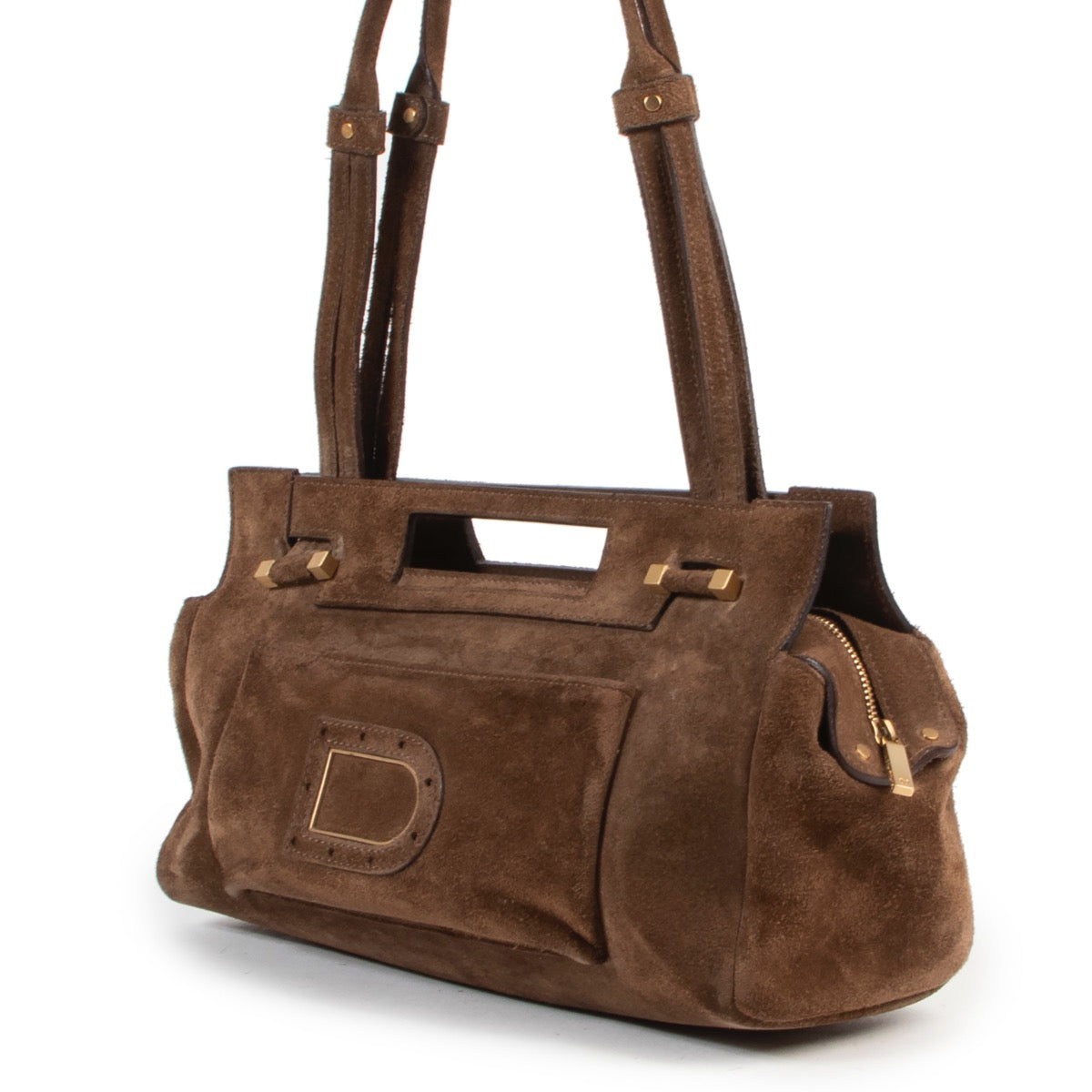 Shop safe online this authentic brown Nubuck Delvaux bag at the right price.