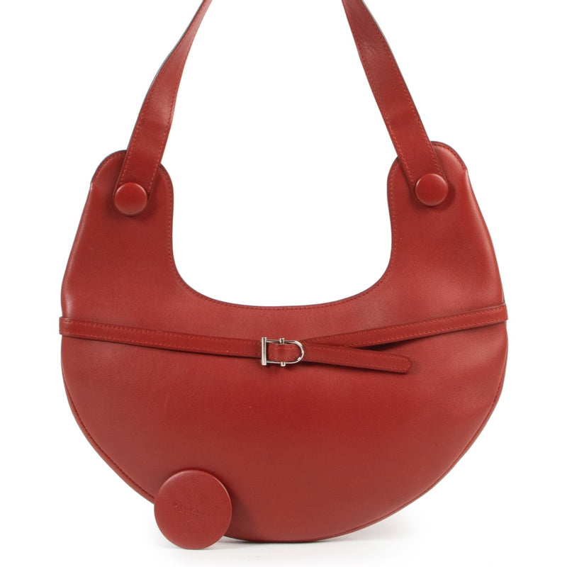Buy safe online at Labellov.com Red leather Delvaux shoulder bag.