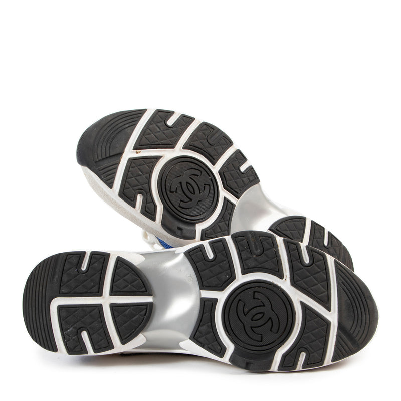 Chanel White & Blue Sneakers - Size 39