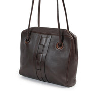 Bruine tweedehands Delvaux schoudertas online kopen.