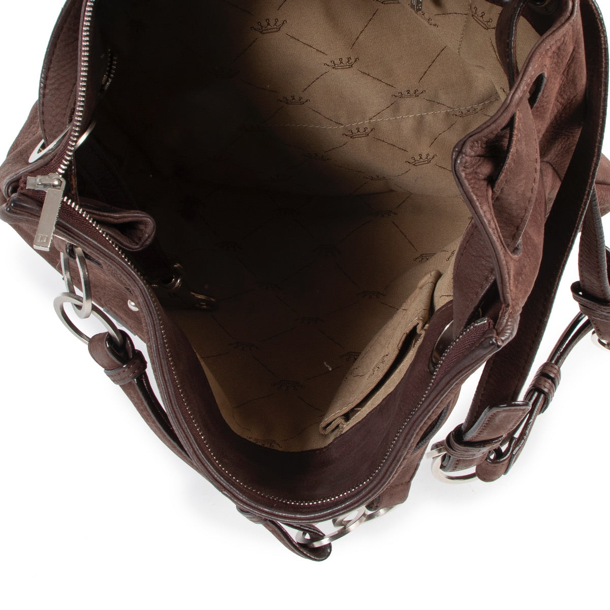 Shop safe online this Delvaux brown Nubuck shoulder bag.