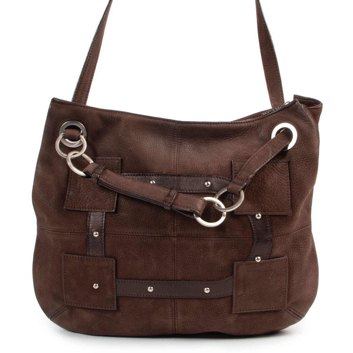 Shop safe online this Delvaux brown Nubuck shoulder bag.